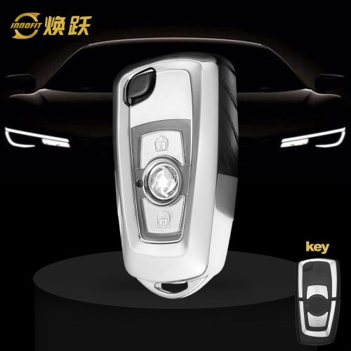 VEC1T1-White Transparent Button-Silver Plating- Car Key Cover For Venucia
