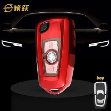 VEC1T1-White Transparent Button-Red Plating- Car Key Cover For Venucia