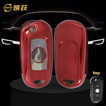 BUB1T1-White Transparent Button-Red Plating- Car Key Cover For Buick