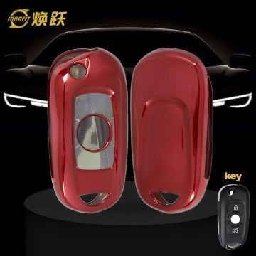 BUB1T1-White Transparent Button-Red Plating- Car Key Cover For Buick
