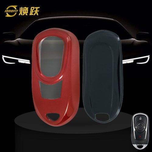 BUA1T1-White Transparent Button-Red Plating- Car Key Cover For Buick