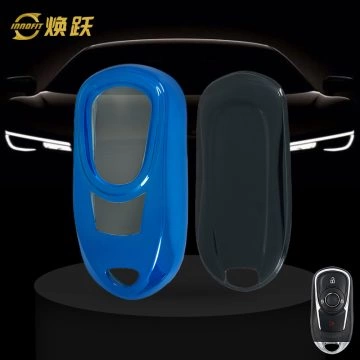 BUA1T1-White Transparent Button-Blue Plating- Car Key Cover For Buick