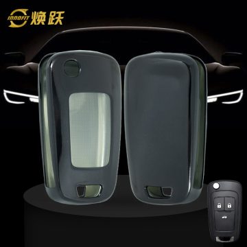 BUE1T1-White Transparent Button-Black Plating- Car Key Cover For Buick