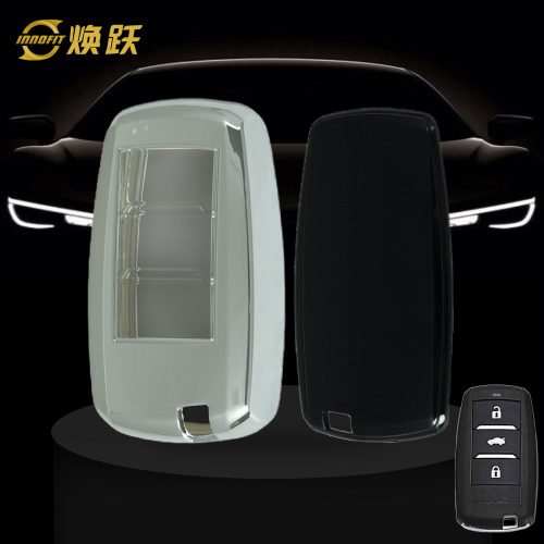 CHA1T1-White Transparent Button-Silver Plating- Car Key Cover For CHANGAN
