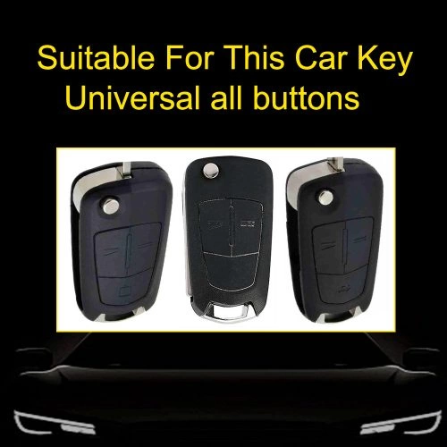 OLA1T1-White Transparent Button-Red Plating- Car Key Cover For Opel