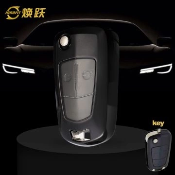 OLA1T1-White Transparent Button-Black Plating- Car Key Cover For Opel