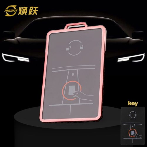TEB1T1-White Transparent Button-Rose Gold Plating- Car Key Cover For Tesla