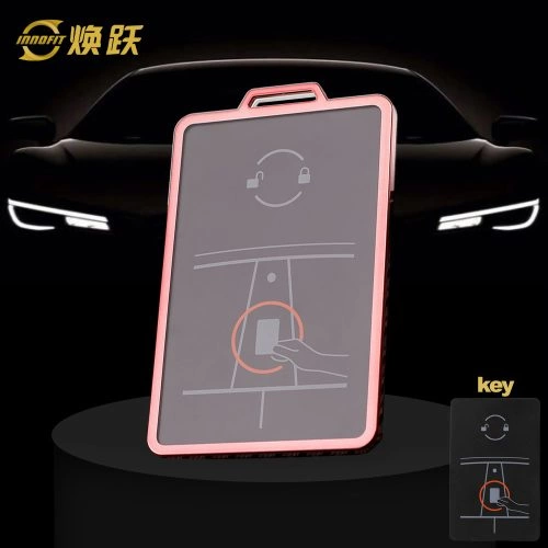 TEB1T1-White Transparent Button-Rose Gold Plating- Car Key Cover For Tesla