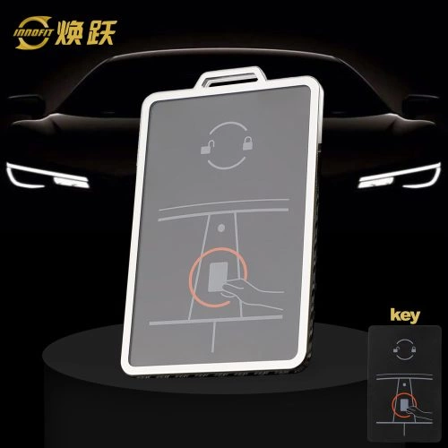 TEB1T1-White Transparent Button-Silver Plating- Car Key Cover For Tesla