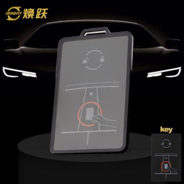 TEB1T1-White Transparent Button-Black Plating- Car Key Cover For Tesla