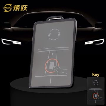 TEB1T1-White Transparent Button-Black Plating- Car Key Cover For Tesla