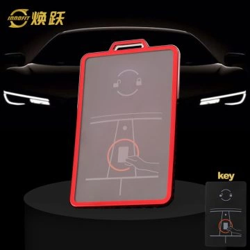 TEB1T1-White Transparent Button-Red Plating- Car Key Cover For Tesla