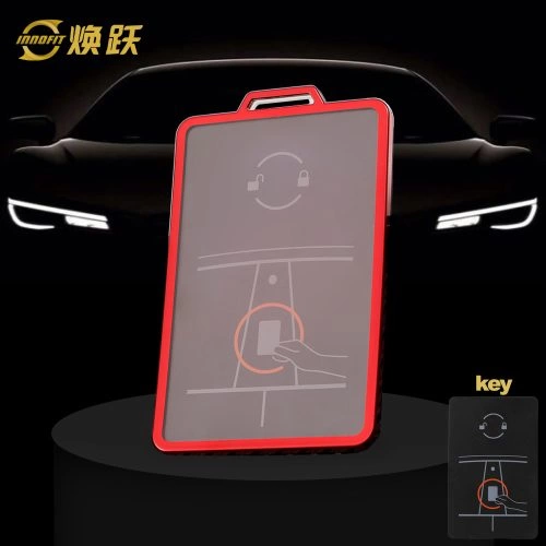 TEB1T1-White Transparent Button-Red Plating- Car Key Cover For Tesla