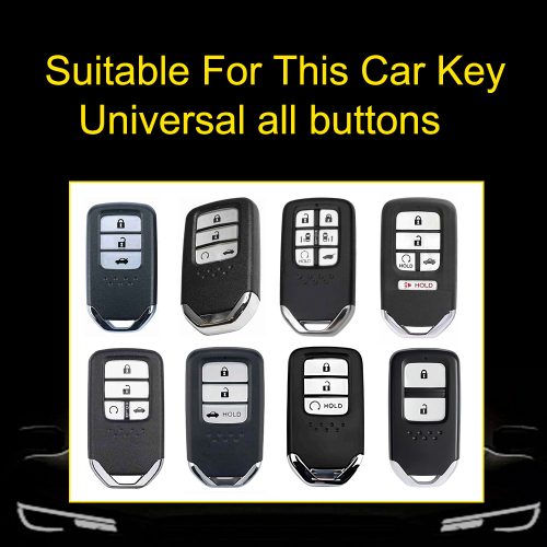 HOA1T1-White Transparent Button-Black Plating- Car Key Cover For Honda