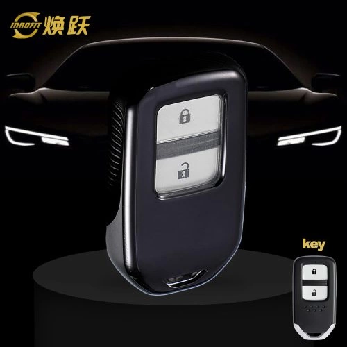 HOA1T1-White Transparent Button-Black Plating- Car Key Cover For Honda