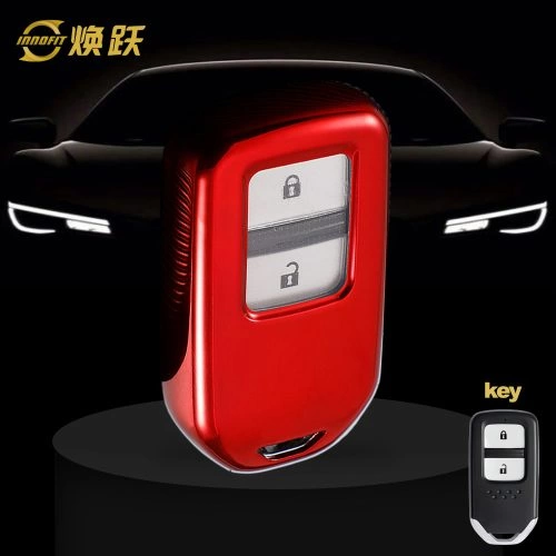 HOA1T1-White Transparent Button-Red Plating- Car Key Cover For Honda