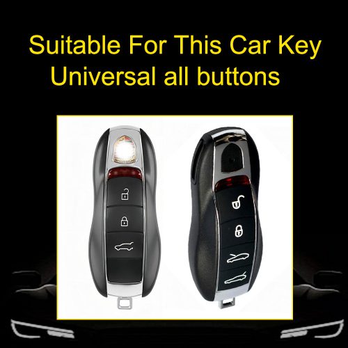 POA1T1-White Transparent Button-Rose Gold Plating- Car Key Cover For Porsche