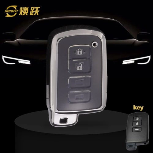 TOD1T1-White Transparent Button-Silver Plating- Car Key Cover For Toyota