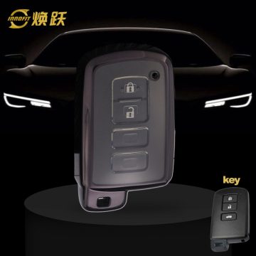 TOD1T1-White Transparent Button-Black Plating- Car Key Cover For Toyota