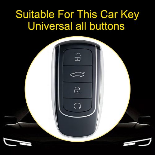 CRC1T1-White Transparent Button-Rose Gold Plating- Car Key Cover For Chery