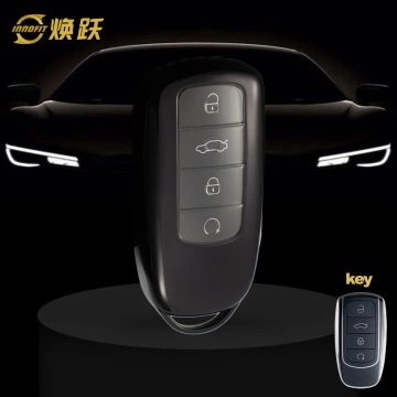 CRC1T1-White Transparent Button-Black Plating- Car Key Cover For Chery