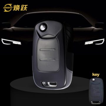 WUA1T1-White Transparent Button-Black Plating- Car Key Cover For Wuling