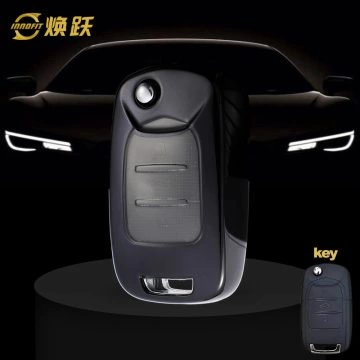 WUA1T1-White Transparent Button-Black Plating- Car Key Cover For Wuling