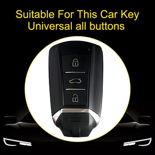 VED1T1-White Transparent Button-Black Plating- Car Key Cover For Venucia