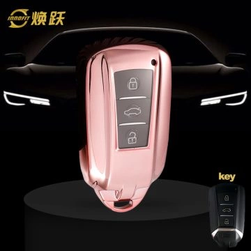 VED1T1-White Transparent Button-Rose Gold Plating- Car Key Cover For Venucia