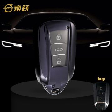 VED1T1-White Transparent Button-Black Plating- Car Key Cover For Venucia