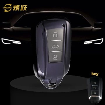 VED1T1-White Transparent Button-Black Plating- Car Key Cover For Venucia