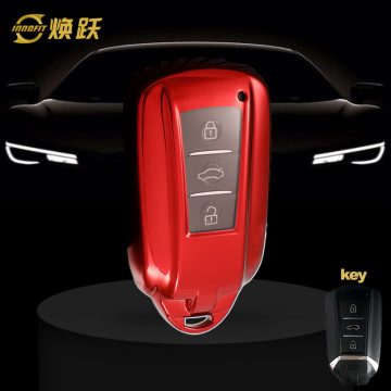 VED1T1-White Transparent Button-Red Plating- Car Key Cover For Venucia