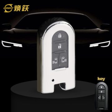 TOE1T1-White Transparent Button-Silver Plating- Car Key Cover For Toyota