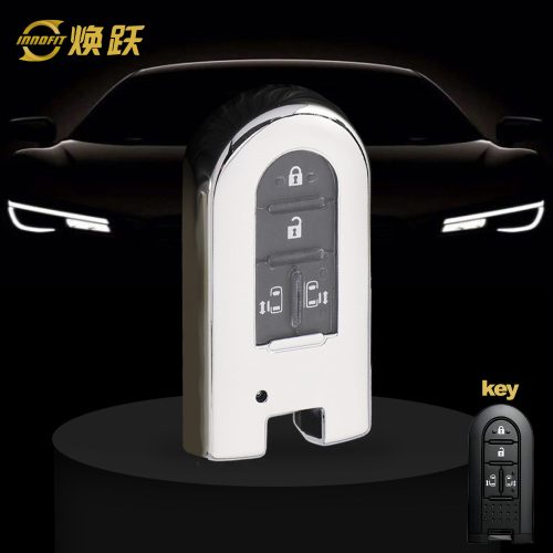 TOE1T1-White Transparent Button-Silver Plating- Car Key Cover For Toyota