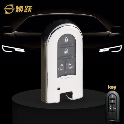 TOE1T1-White Transparent Button-Silver Plating- Car Key Cover For Toyota