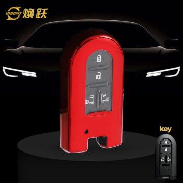 TOE1T1-White Transparent Button-Red Plating- Car Key Cover For Toyota