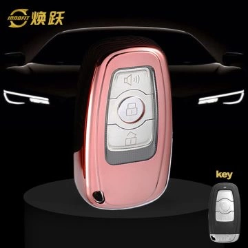GRB1T1-White Transparent Button-Rose Gold Plating- Car Key Cover For Great Wall Motor