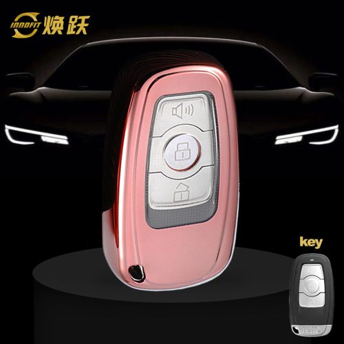 GRB1T1-White Transparent Button-Rose Gold Plating- Car Key Cover For Great Wall Motor