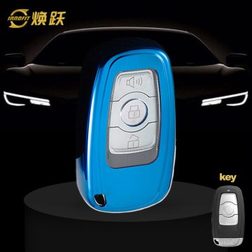 GRB1T1-White Transparent Button-Blue Plating- Car Key Cover For Great Wall Motor