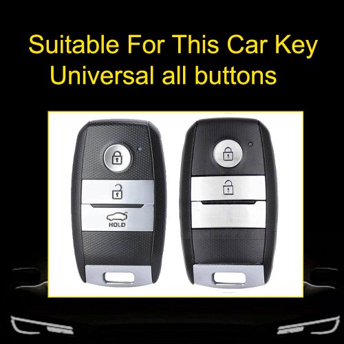 KIH1T1-White Transparent Button-Blue Plating- Car Key Cover For Kia