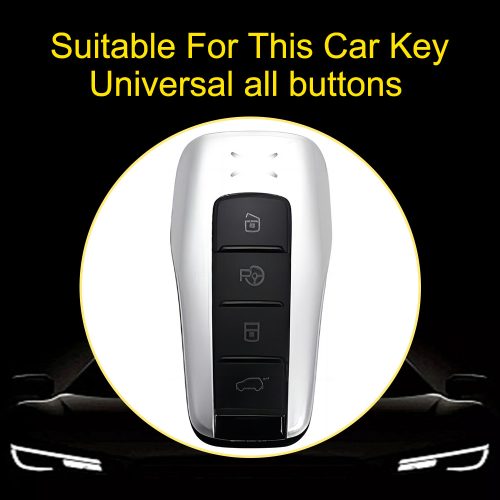 XPA1T1-White Transparent Button-Black Plating- Car Key Cover For XPENG