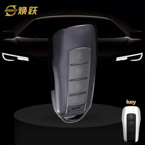XPA1T1-White Transparent Button-Black Plating- Car Key Cover For XPENG