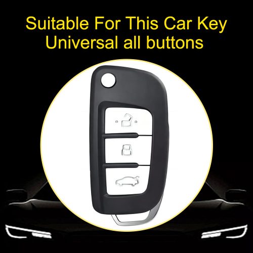 GED1T1-White Transparent Button-Blue Plating- Car Key Cover For Geely Auto