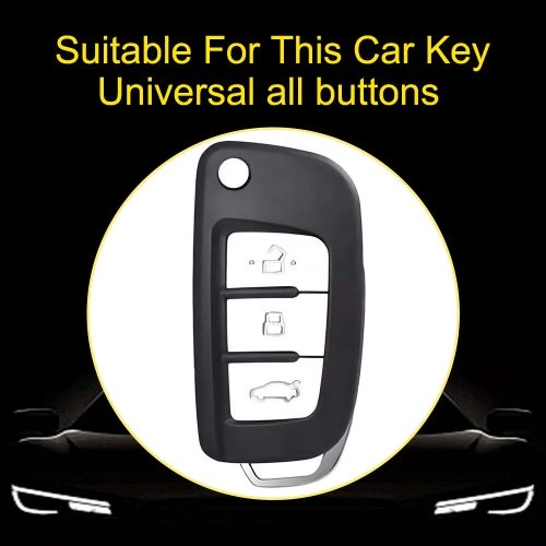 GED1T1-White Transparent Button-Rose Gold Plating- Car Key Cover For Geely Auto