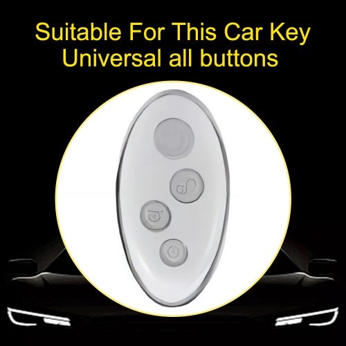BYB1T1-White Transparent Button-Red Plating- Car Key Cover For BYD