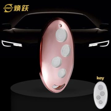 BYB1T1-White Transparent Button-Rose Gold Plating- Car Key Cover For BYD