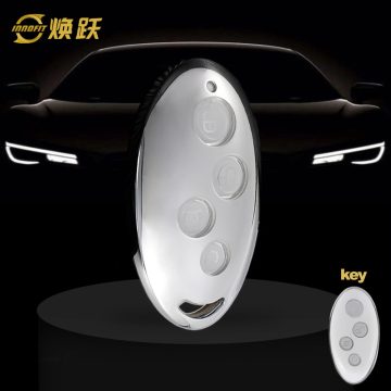 BYB1T1-White Transparent Button-Silver Plating- Car Key Cover For BYD