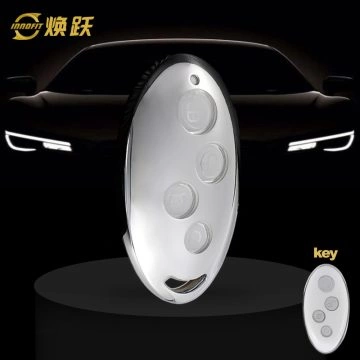 BYB1T1-White Transparent Button-Silver Plating- Car Key Cover For BYD