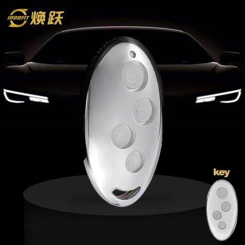 BYB1T1-White Transparent Button-Silver Plating- Car Key Cover For BYD