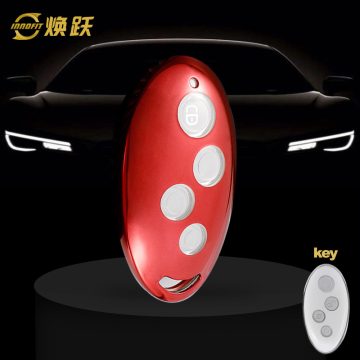 BYB1T1-White Transparent Button-Red Plating- Car Key Cover For BYD